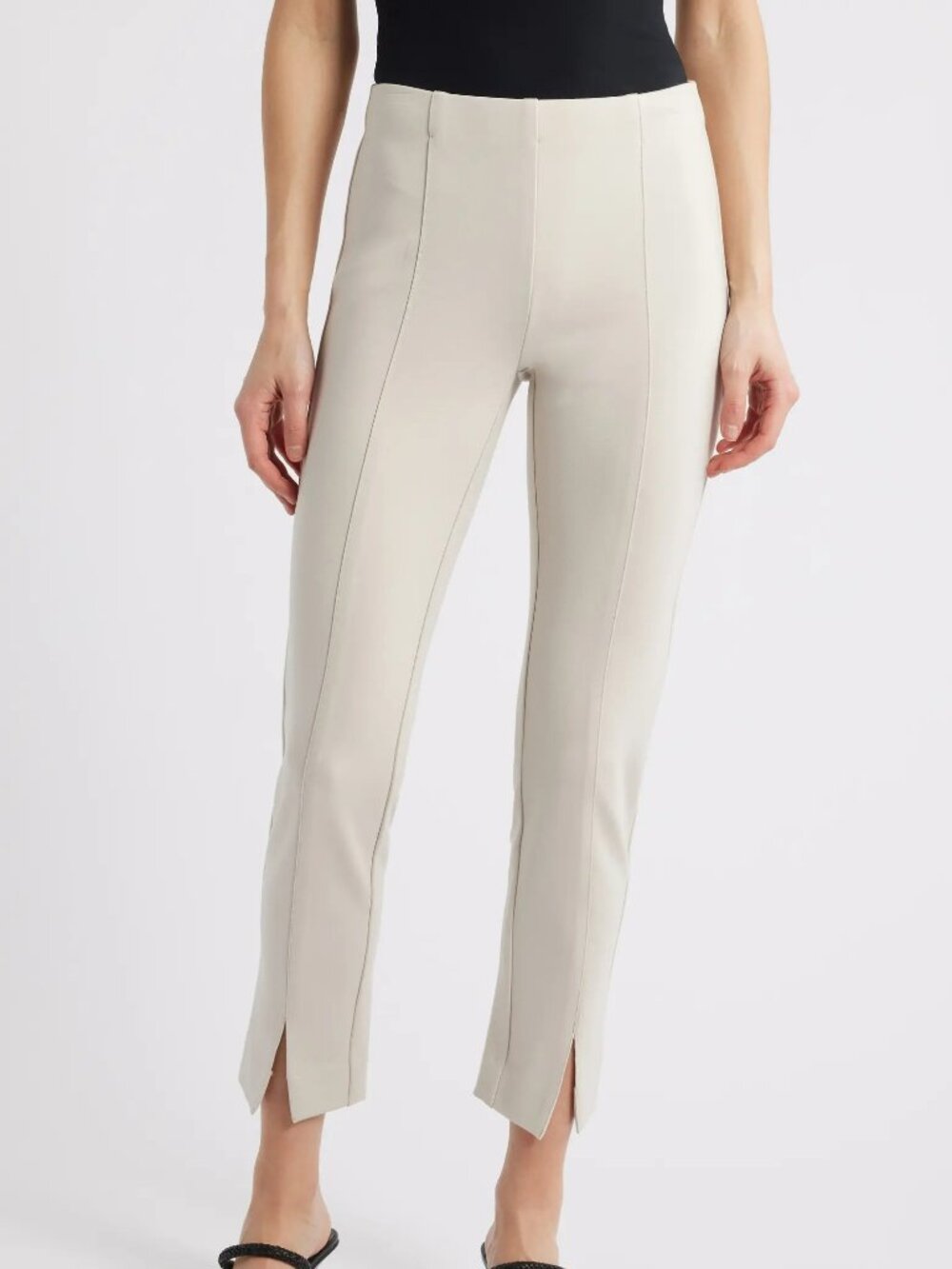 NWT APNY Pebble Pull-On Ponte Pant with Split Hem